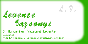 levente vazsonyi business card