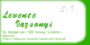 levente vazsonyi business card